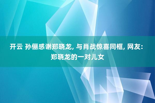 开云 孙俪感谢郑晓龙, 与肖战惊喜同框, 网友: 郑晓龙的一对儿女